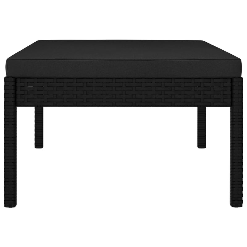 vidaXL 3 Piece Garden Lounge Set with Cushions Poly Rattan Black