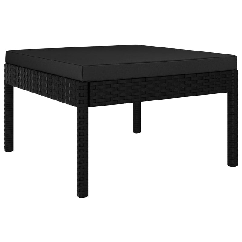 vidaXL 3 Piece Garden Lounge Set with Cushions Poly Rattan Black