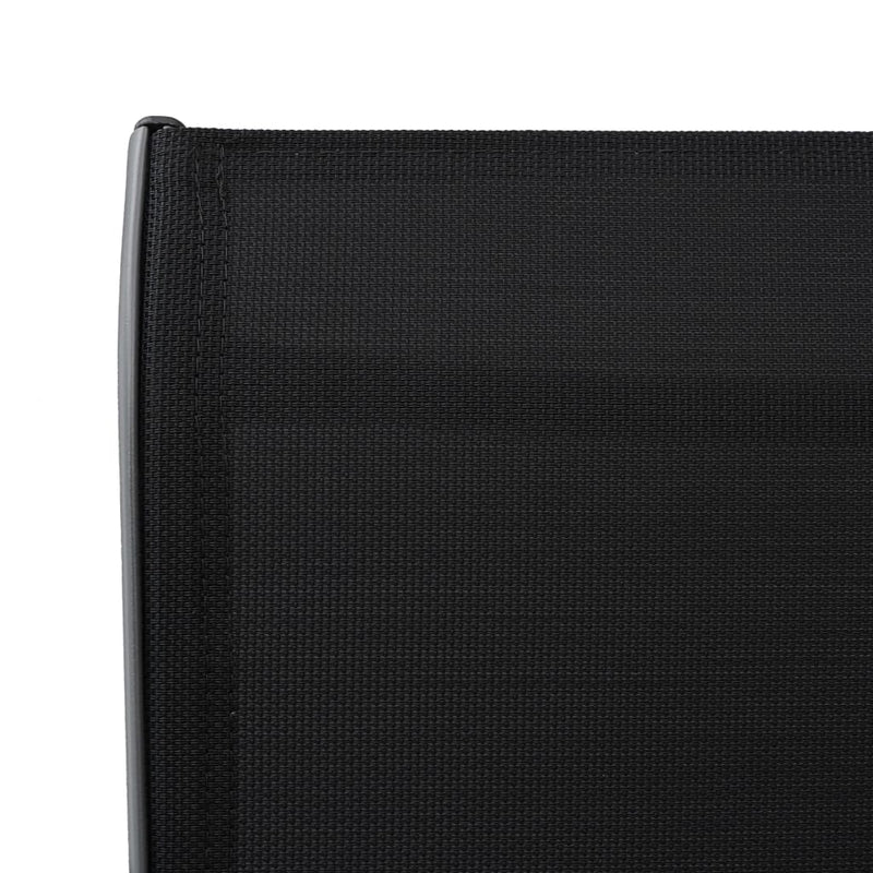 vidaXL Garden Bar Chairs 2 pcs Black Textilene