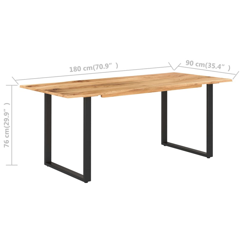 vidaXL Dining Table 180x90x76 cm Solid Acacia Wood