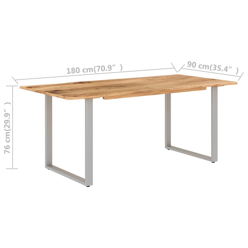 vidaXL Dining Table 180x90x76 cm Solid Acacia Wood