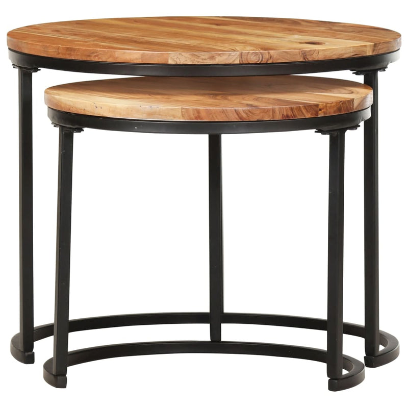 vidaXL Nesting Tables 2 pcs Solid Wood Acacia