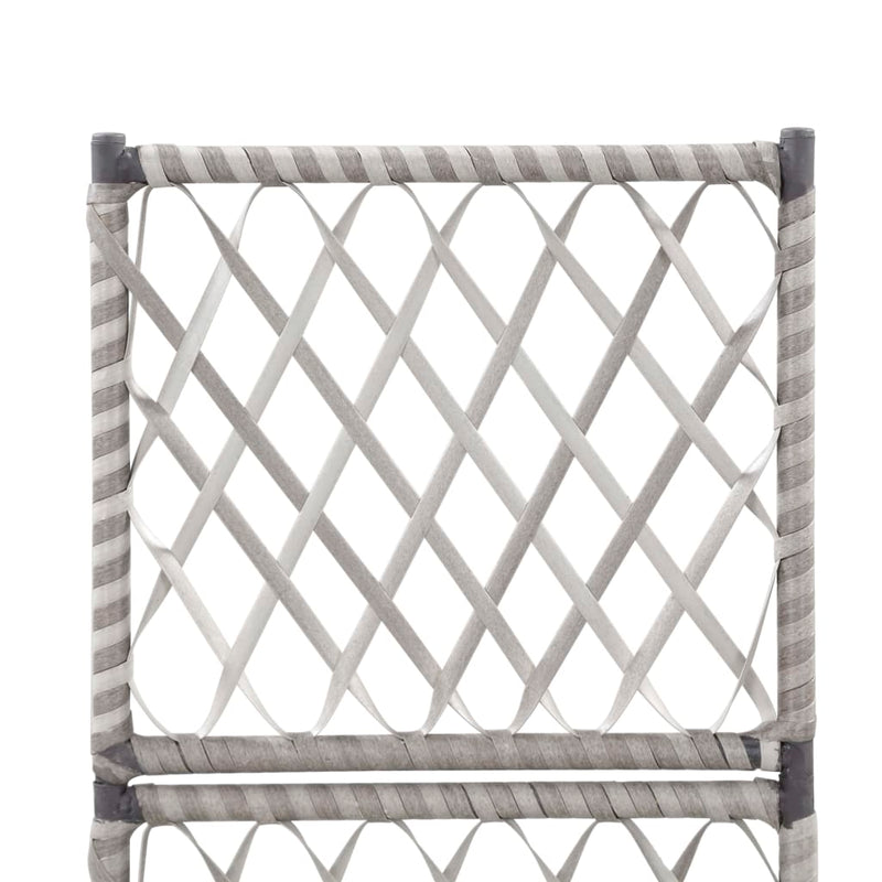 vidaXL Trellis Raised Bed with 1 Pot 30x30x107 cm Poly Rattan Grey