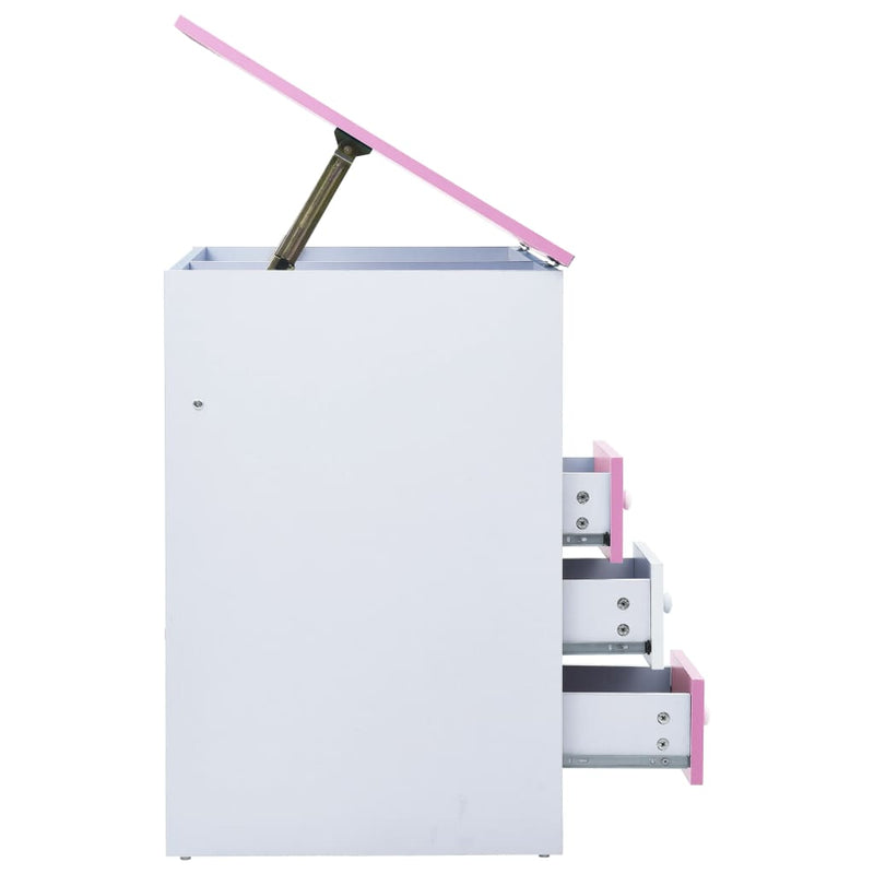 vidaXL Children Drawing Study Desk Tiltable Pink and White