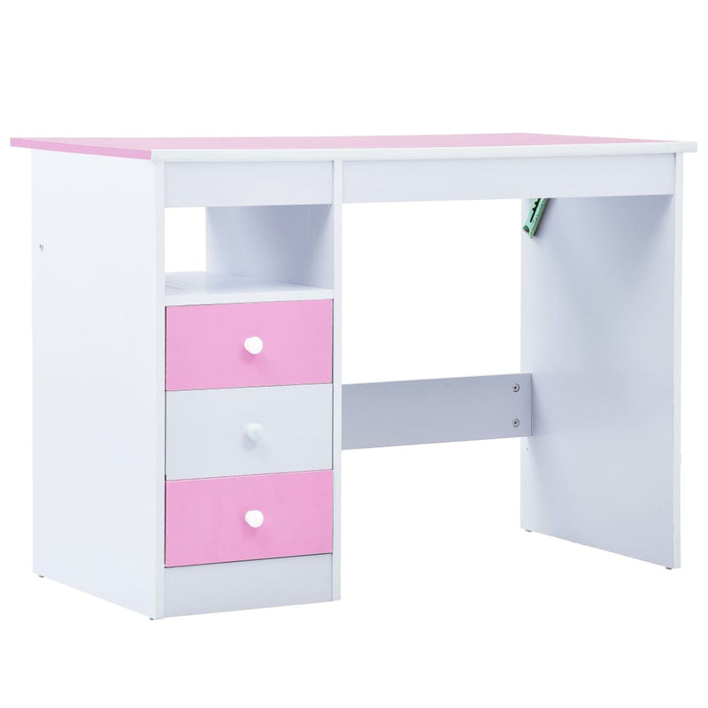 vidaXL Children Drawing Study Desk Tiltable Pink and White