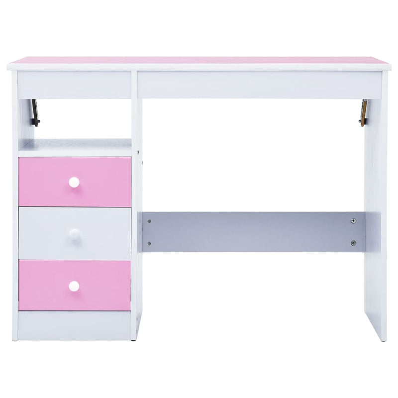 vidaXL Children Drawing Study Desk Tiltable Pink and White