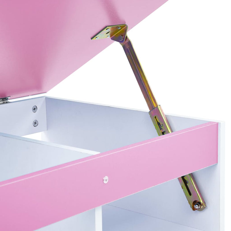 vidaXL Children Drawing Study Desk Tiltable Pink and White