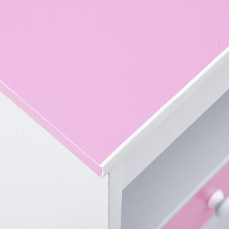 vidaXL Children Drawing Study Desk Tiltable Pink and White