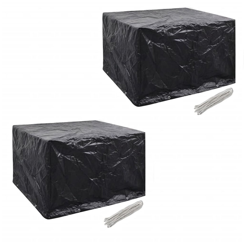 vidaXL Garden Furniture Covers 2 pcs 4 Person Poly Rattan Set 8 Eyelets 113x113cm