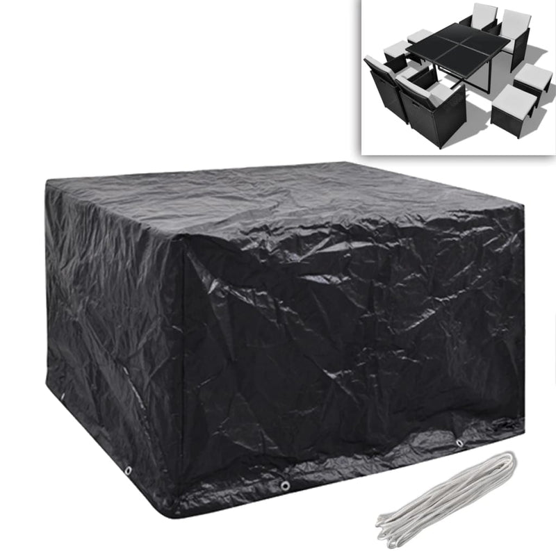 vidaXL Garden Furniture Covers 2 pcs 4 Person Poly Rattan Set 8 Eyelets 113x113cm