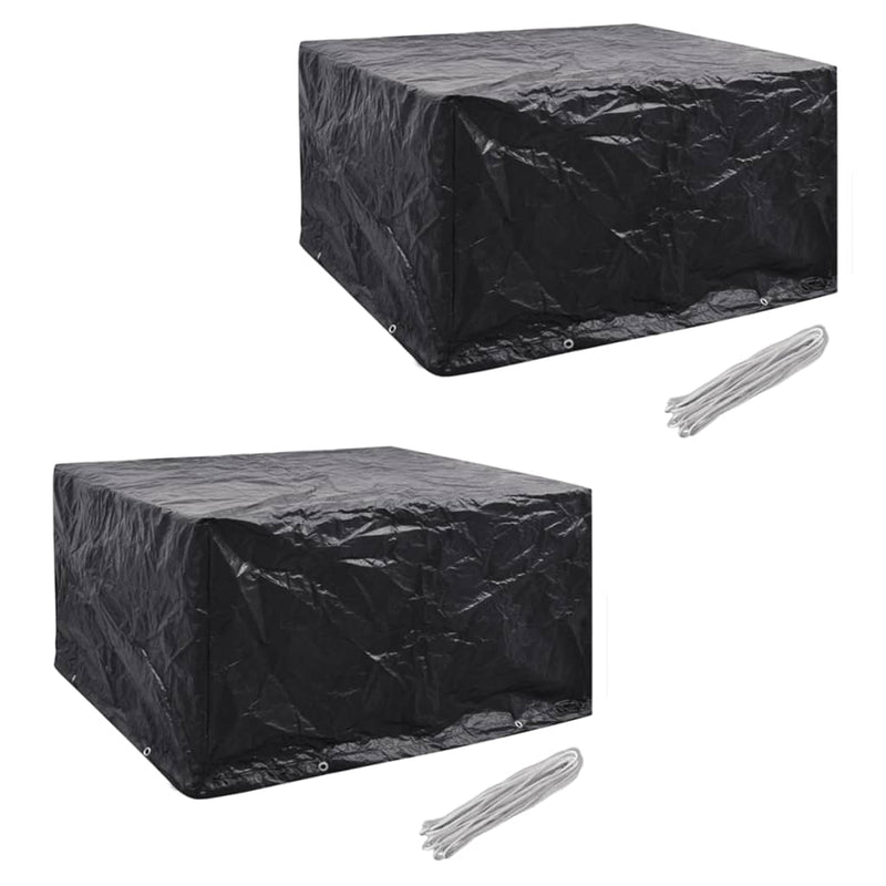 vidaXL Garden Furniture Covers 2 pcs 6 Person Poly Rattan Set 8 Eyelets 172x113cm