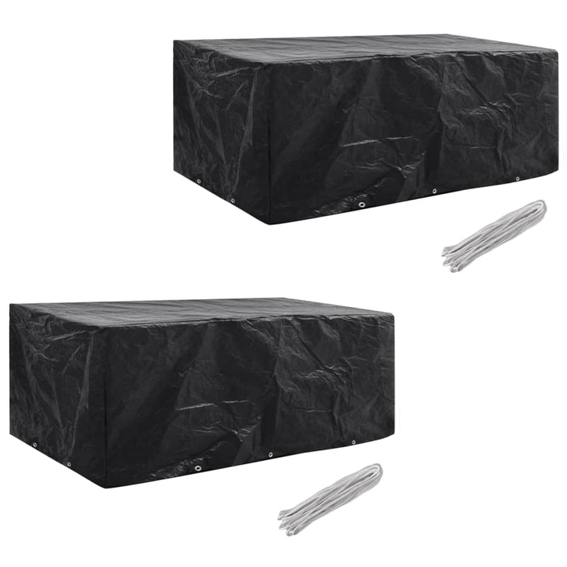 vidaXL Garden Furniture Covers 2 pcs 8 Person Poly Rattan Set 10 Eyelets 229x113 cm