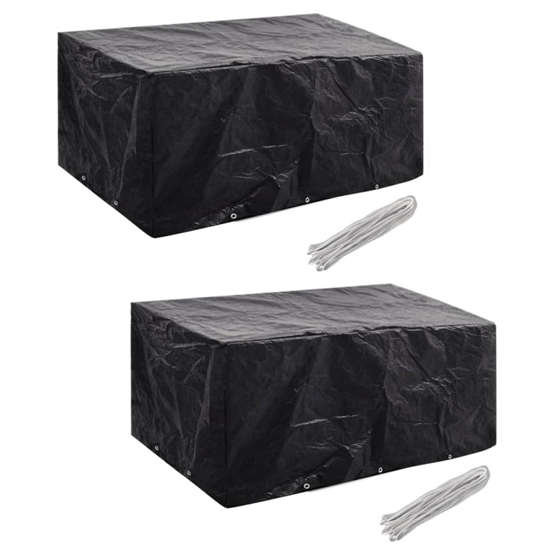 vidaXL Garden Furniture Covers 2 pcs 6 Person Poly Rattan Set 10 Eyelets 240x140 cm