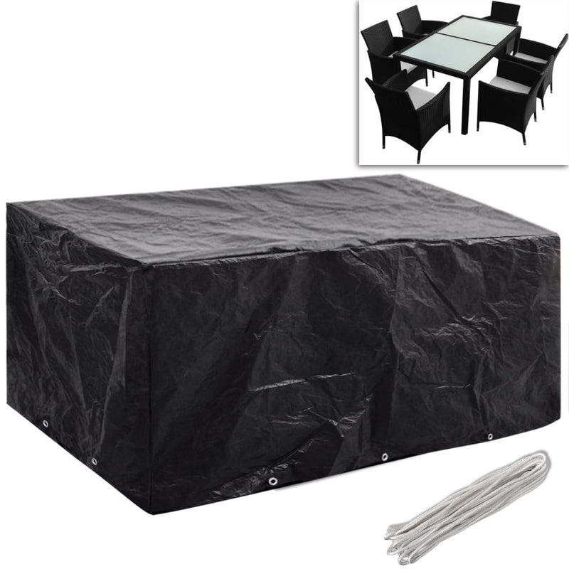 vidaXL Garden Furniture Covers 2 pcs 6 Person Poly Rattan Set 10 Eyelets 240x140 cm