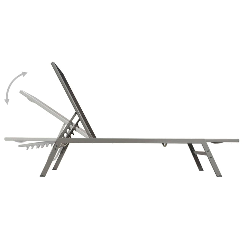 vidaXL Sun Lounger Steel and Textilene Black