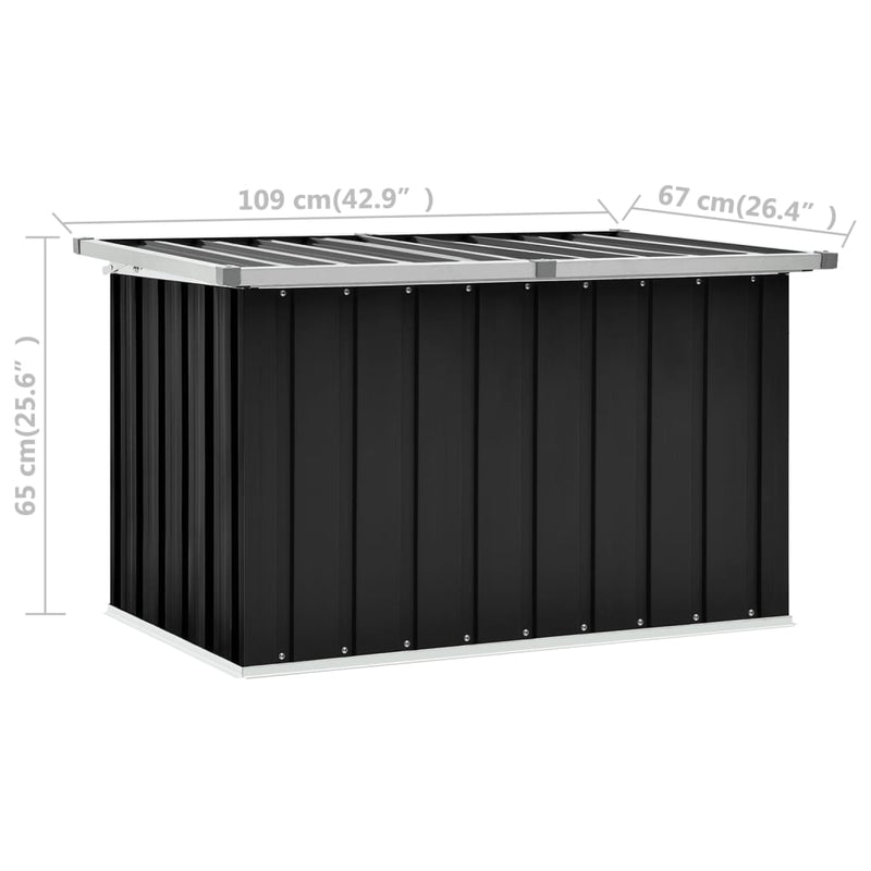 vidaXL Garden Storage Box Anthracite 109x67x65 cm
