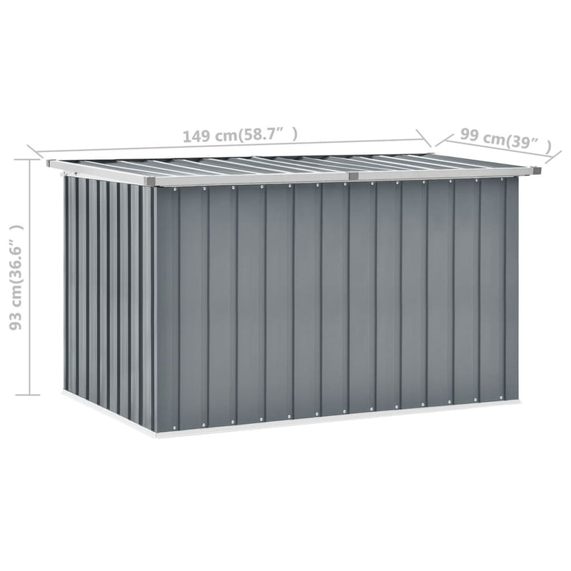 vidaXL Garden Storage Box Grey 149x99x93 cm