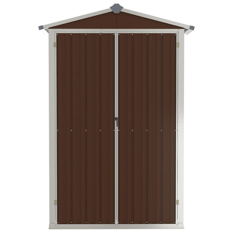 vidaXL Garden Shed Brown 116x45x175 cm Galvanised Steel