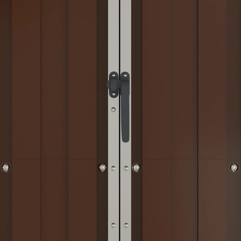 vidaXL Garden Shed Brown 116x45x175 cm Galvanised Steel
