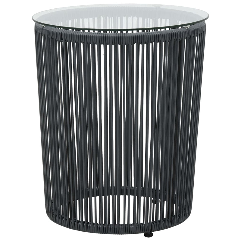 vidaXL 3 Piece Bistro Set with Cushions PE Rattan Grey