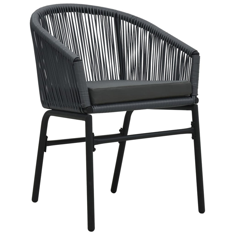 vidaXL 3 Piece Bistro Set with Cushions PE Rattan Grey