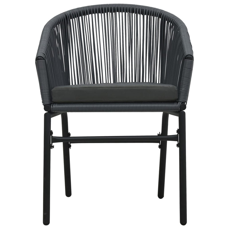 vidaXL 3 Piece Bistro Set with Cushions PE Rattan Grey