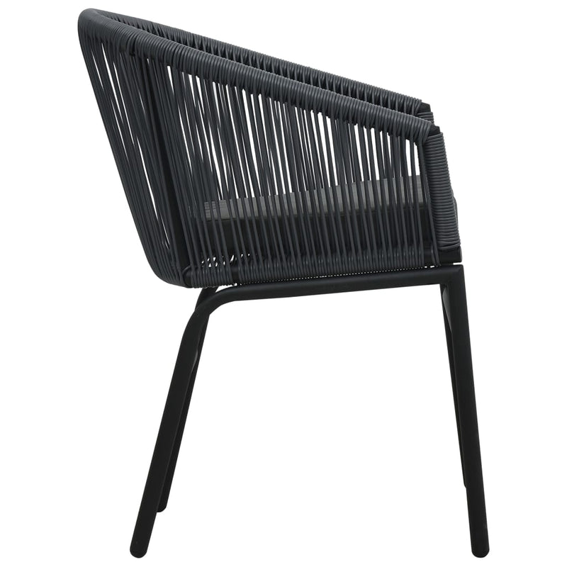 vidaXL 3 Piece Bistro Set with Cushions PE Rattan Grey