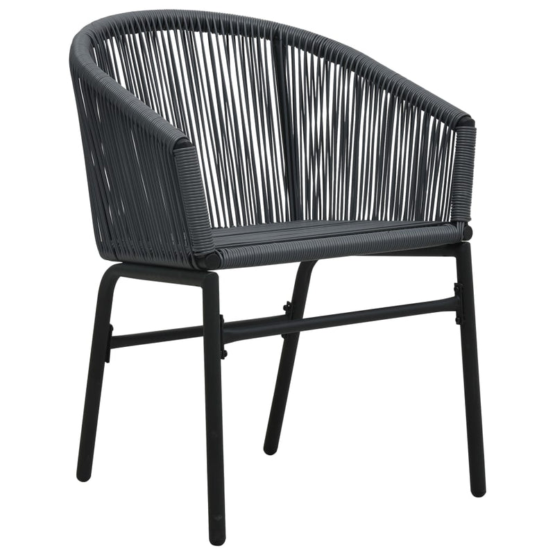 vidaXL 3 Piece Bistro Set with Cushions PE Rattan Grey