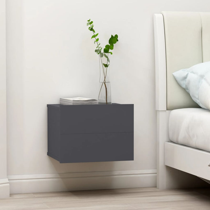 vidaXL Bedside Cabinets 2 pcs Grey 40x30x30 cm Engineered Wood