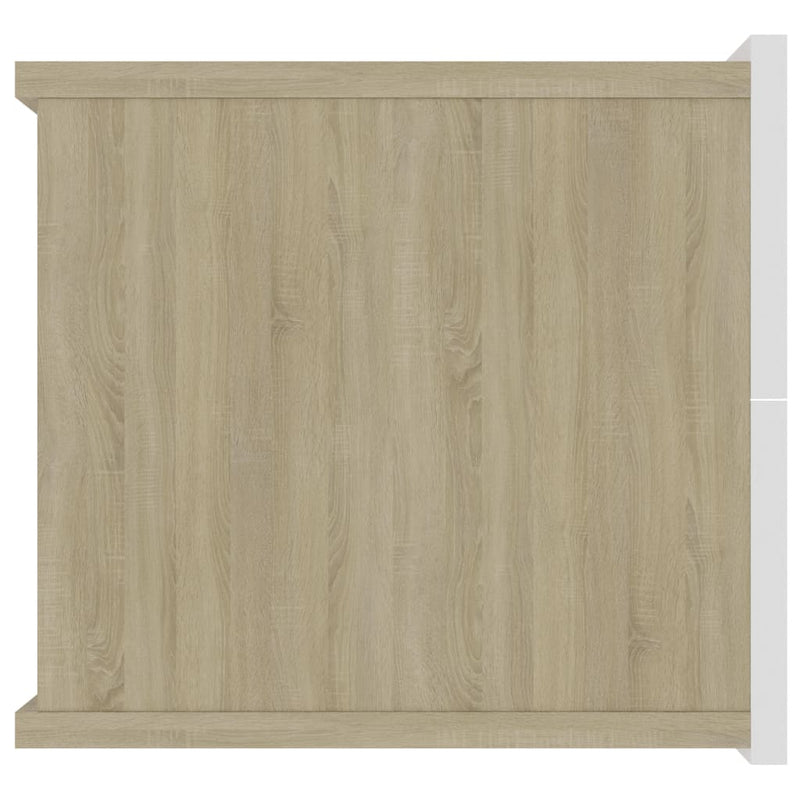 vidaXL Bedside Cabinets 2 pcs White and Sonoma Oak 40x30x30 cm Engineered Wood