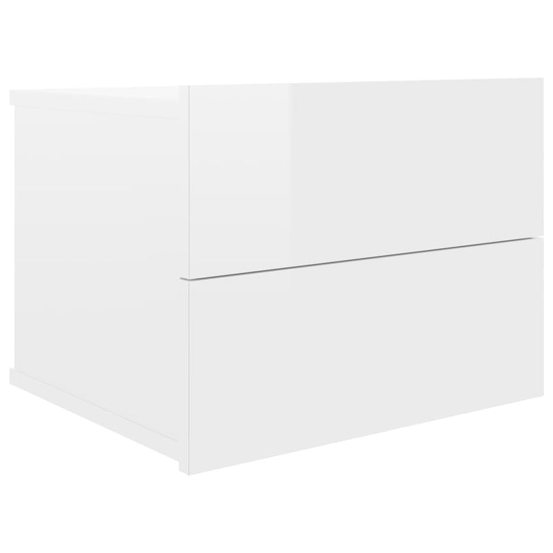vidaXL Bedside Cabinets 2 pcs High Gloss White 40x30x30 cm Engineered Wood