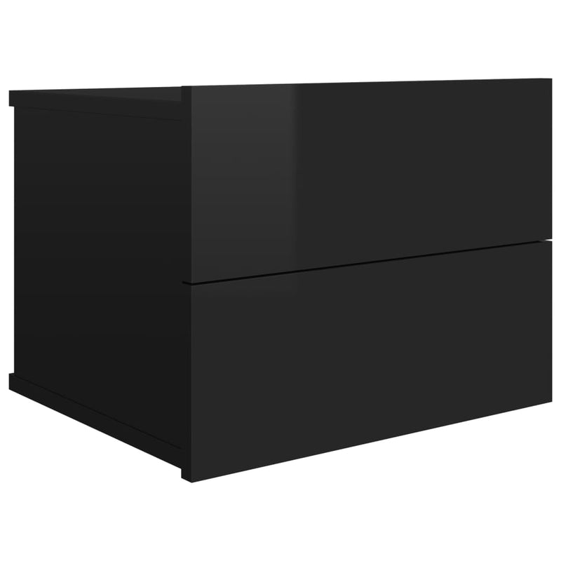 vidaXL Bedside Cabinets 2 pcs High Gloss Black 40x30x30 cm Engineered Wood
