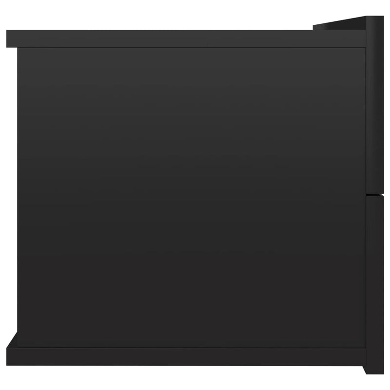 vidaXL Bedside Cabinets 2 pcs High Gloss Black 40x30x30 cm Engineered Wood