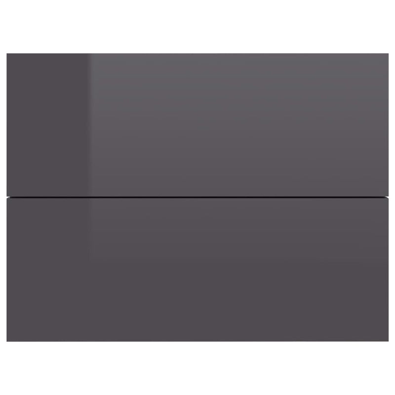 vidaXL Bedside Cabinets 2 pcs High Gloss Grey 40x30x30 cm Engineered Wood
