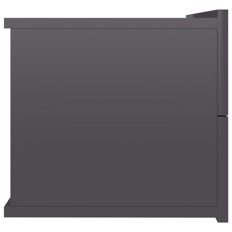 vidaXL Bedside Cabinets 2 pcs High Gloss Grey 40x30x30 cm Engineered Wood