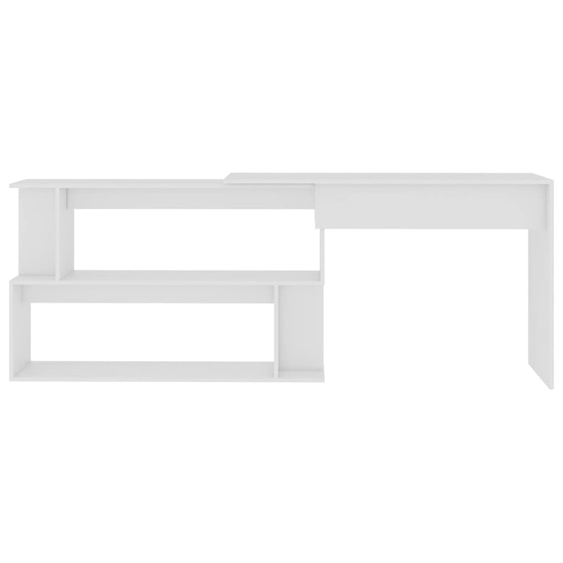 vidaXL Corner Desk White 200x50x76 cm Engineered Wood