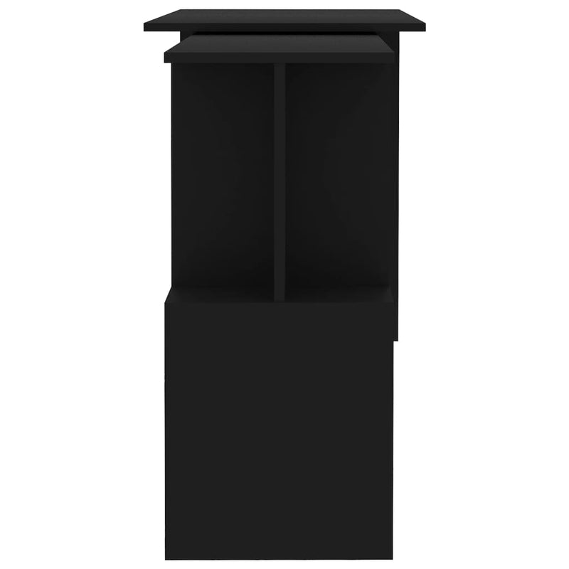 vidaXL Corner Desk Black 200x50x76 cm Engineered Wood