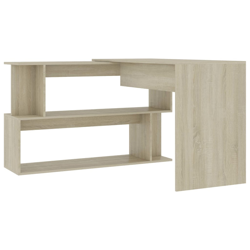 vidaXL Corner Desk Sonoma Oak 200x50x76 cm Engineered Wood