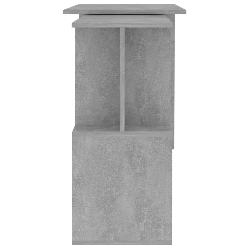 vidaXL Corner Desk Concrete Grey 200x50x76 cm Engineered Wood
