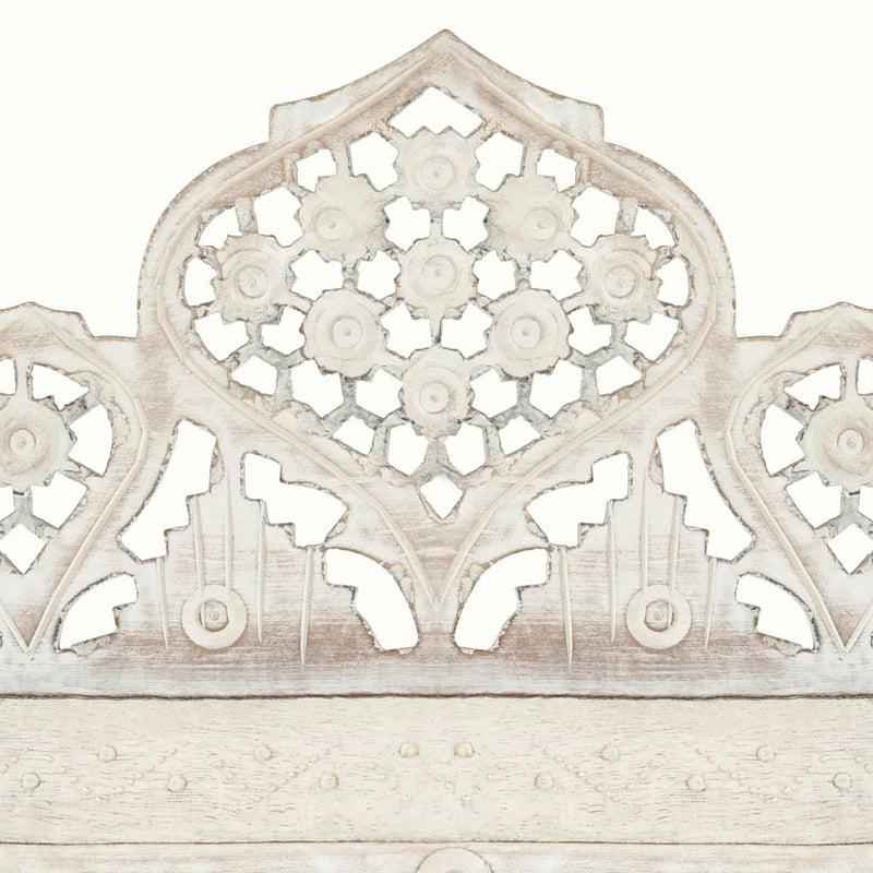 vidaXL Hand carved 4-Panel Room Divider White 160x165 cm Solid Mango Wood