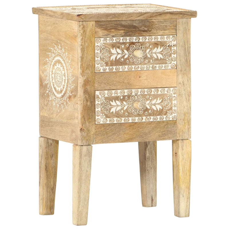 vidaXL Hand Painted Bedside Cabinet 40x30x60 cm Solid Mango Wood