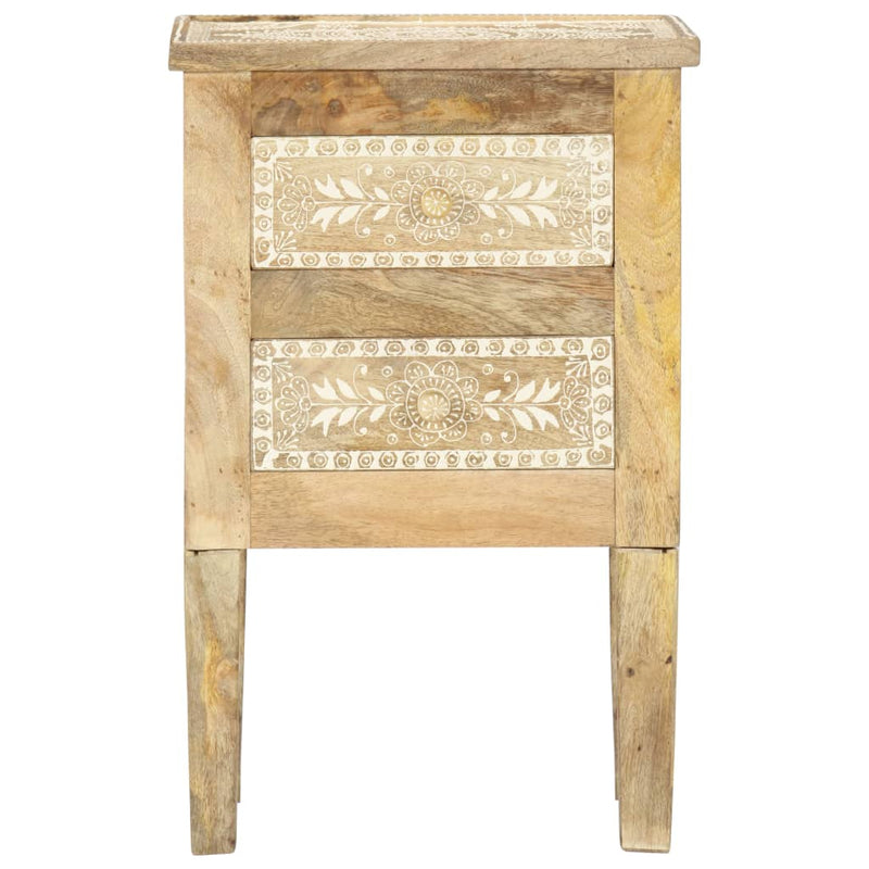 vidaXL Hand Painted Bedside Cabinet 40x30x60 cm Solid Mango Wood