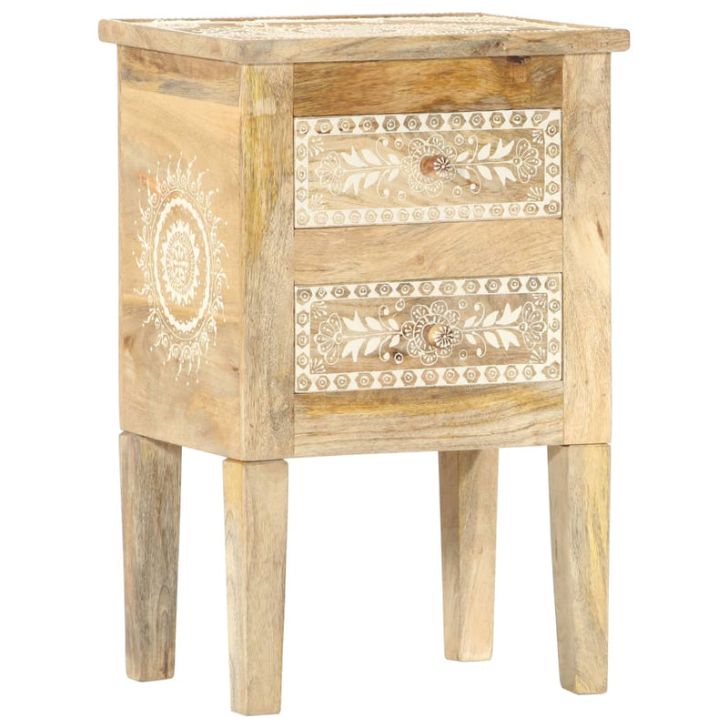 vidaXL Hand Painted Bedside Cabinet 40x30x60 cm Solid Mango Wood