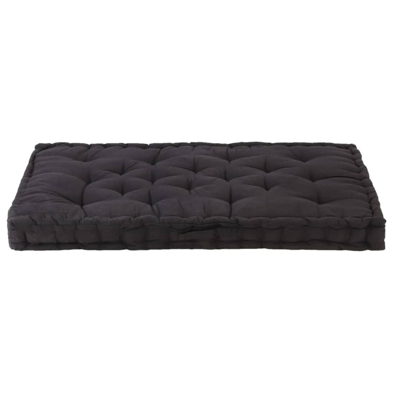 vidaXL Pallet Floor Cushion Cotton 120x80x10 cm Black