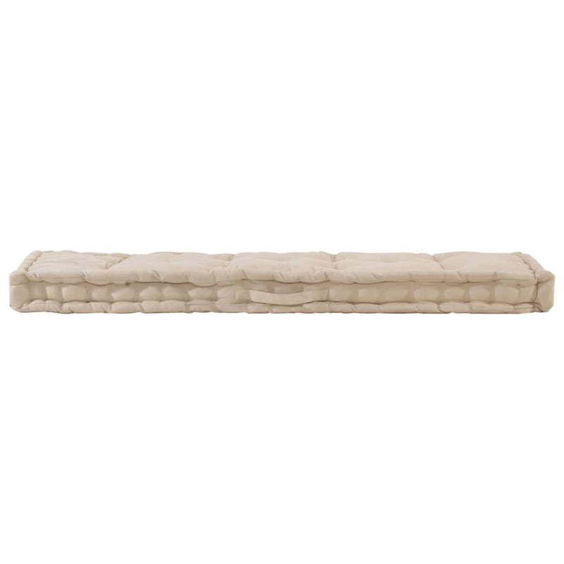 vidaXL Pallet Floor Cushion Cotton 120x40x7 cm Beige