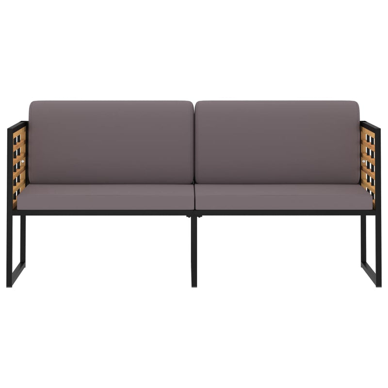 vidaXL Garden Bench with Cushions 136 cm Solid Acacia Wood Dark Grey