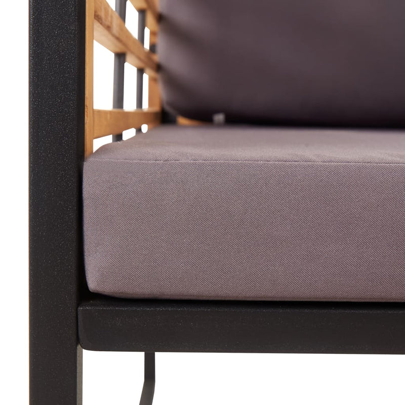 vidaXL Garden Bench with Cushions 136 cm Solid Acacia Wood Dark Grey