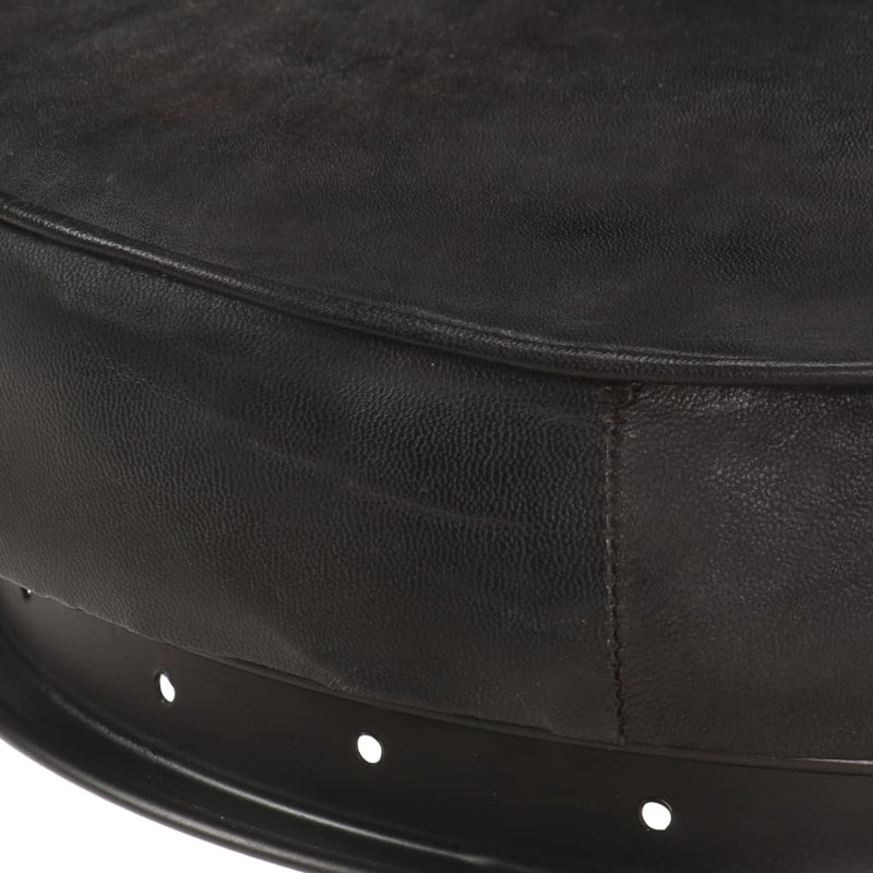 vidaXL Bar Stools 2 pcs Black Real Goat Leather