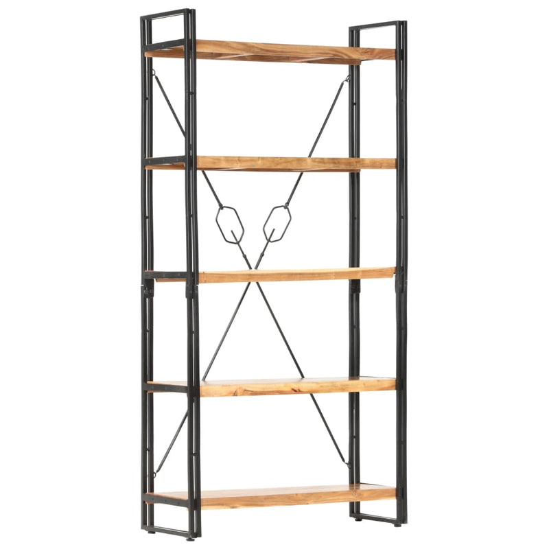 vidaXL 5-Tier Bookcase 90x30x180 cm Solid Acacia Wood