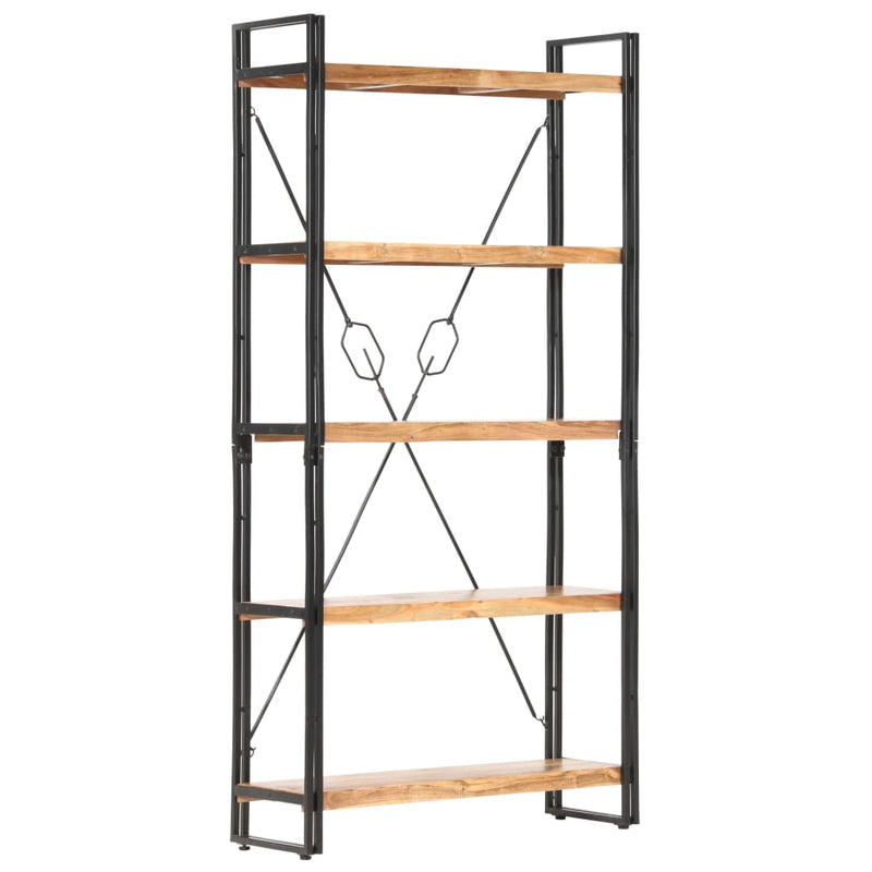 vidaXL 5-Tier Bookcase 90x30x180 cm Solid Acacia Wood